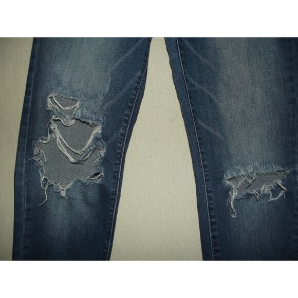 Kancan Jeans 11 x 29" Mid-Rise Blue Distressed Skinny Stretch destruction - Picture 7 of 13